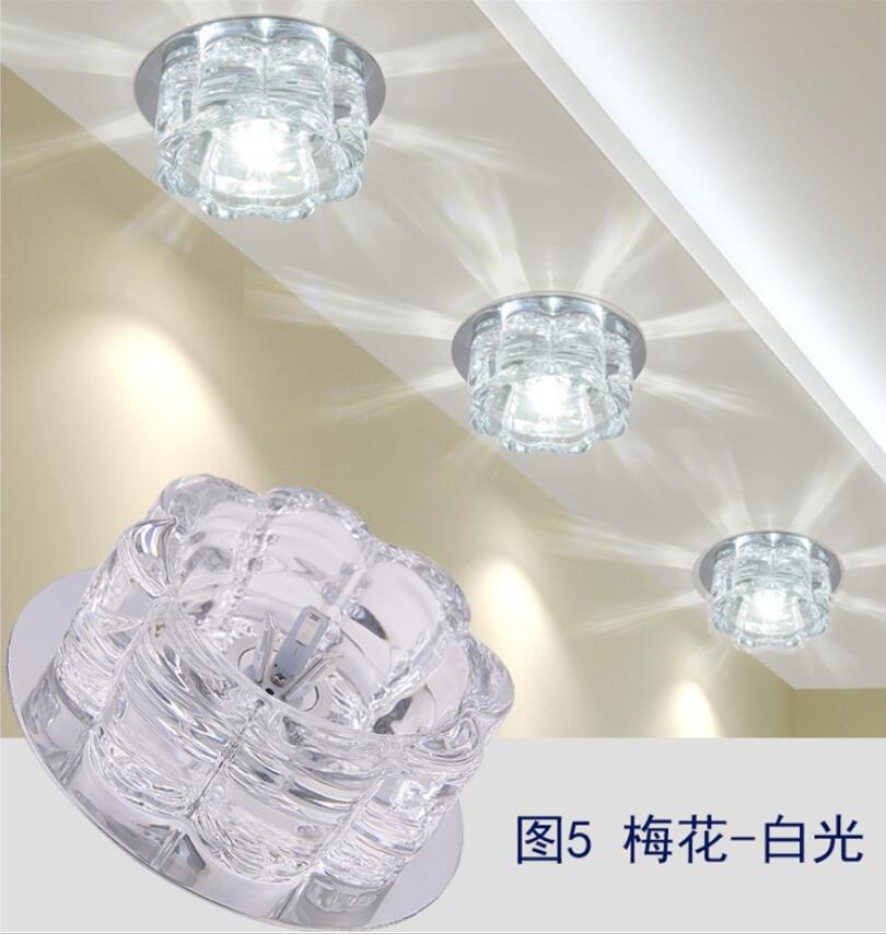 Downlight SMD 3W 5W LED Downlights crystal lamp Ceiling Spot Light With LED Driver AC110V 220V indoor Decoration