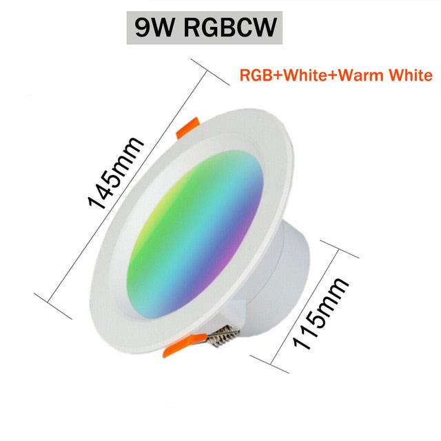 RGB LED Down Light WiFi Smart life Ceiling Downlight Phone App Control Warm Cold White Change Color by Alexa Google Home 5/7/9W