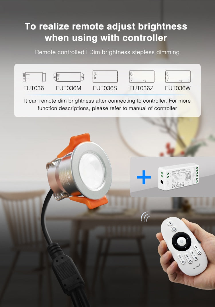 3W Mini LED Downlight Single Color CCT RGB RGBW Dimmable Waterproof Cabinet Lamp Wardrobe Jewelry Showcase Spot Lights