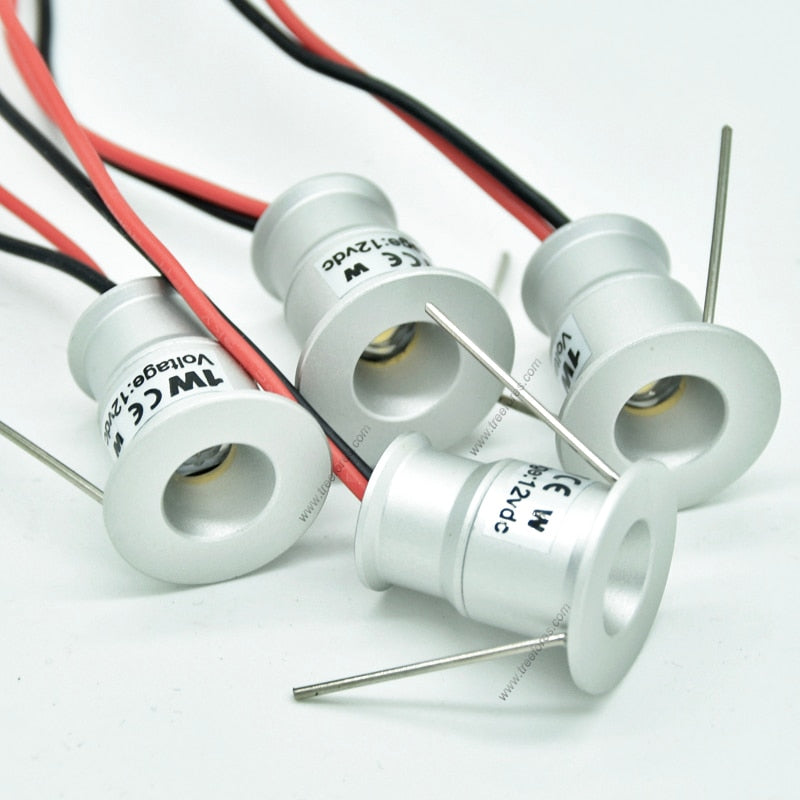 1W 12V 24V AC 110V 220V LED Cabinet Lamps Stair Wall Spotlight 15mm Recessed Ceiling Downlight Kitchen DJ Wedding DIY Lighting