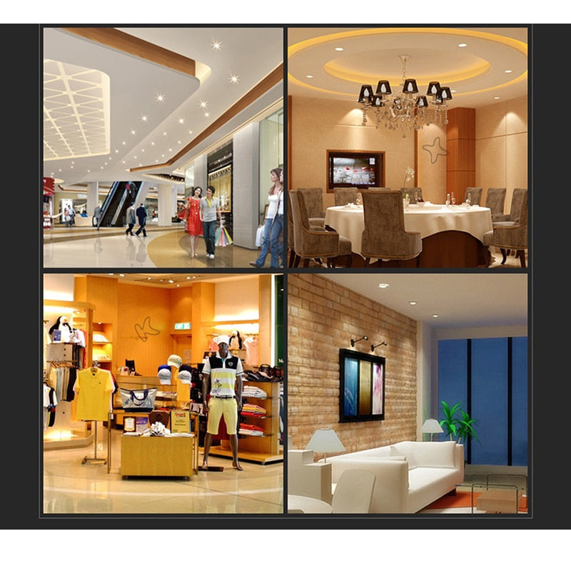 LED COB Spotlight Ceiling Lamp AC85-265V 3W 5W 7W 10W 12W 15W White Silver Aluminum Recessed Downlights Round Led Panel Light