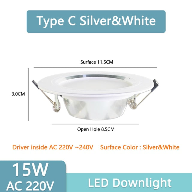 Led Downlight 3W 5W Downlight AC220V-240V Warm Cold White recessed led downlight Kitchen living room Indoor recessed downlight