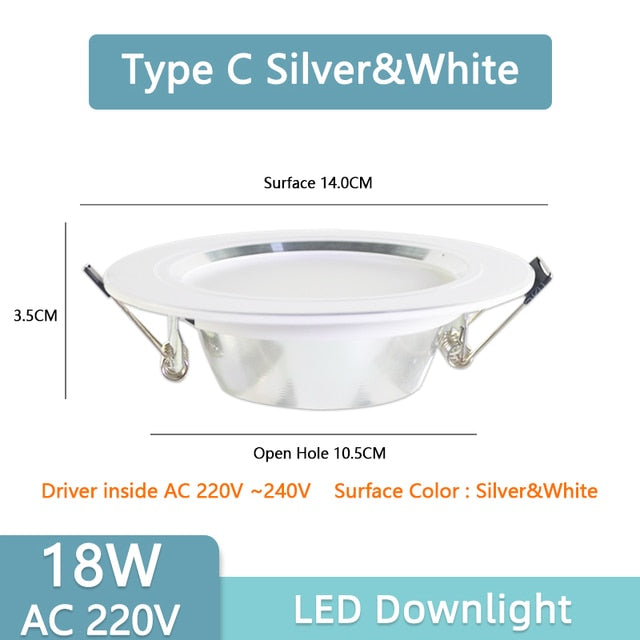 Led Downlight 3W 5W Downlight AC220V-240V Warm Cold White recessed led downlight Kitchen living room Indoor recessed downlight