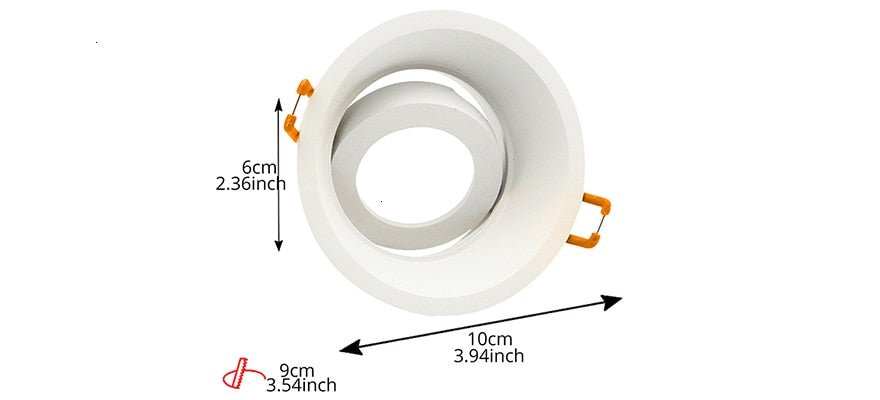 LEDIARY White Recessed LED Ceiling Light Adjustable Frame MR16 GU10 Bulb Changeable Fixture Downlight Holder 75MM 90MM Cut Hole