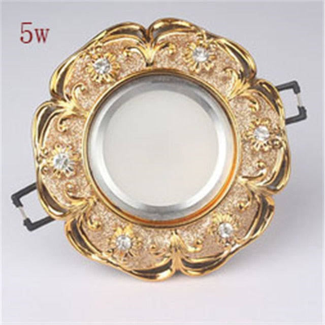 Nordic Luxury Gold White Inlaid Crystal Resin Led Downlight 3W 5W 220V 8Cm Hole Corridor Bathroom Restaurant Spot Recessed Lamp