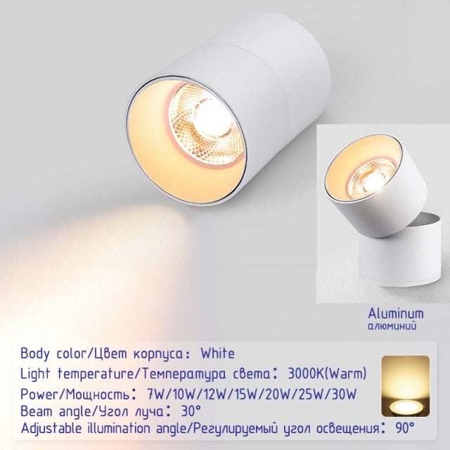 Led Surface Mounted Ceiling Downlight bedroom Adjustable LED Bulb SPOTS DIRIGIBLES Living Room led ceiling spot light fixtures