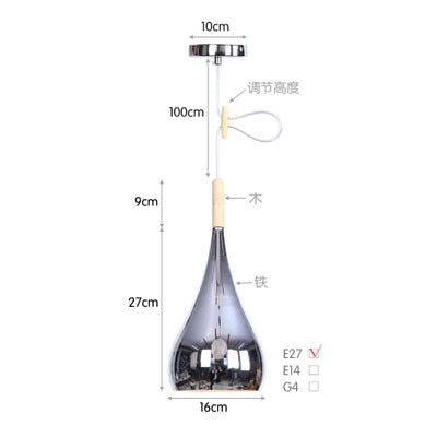 Nordic led chandelier long downlight Kitchen Restaurant Bar cone chandelier decorative chandelier bedside Chandelier