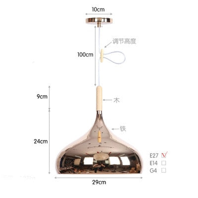 Nordic led chandelier long downlight Kitchen Restaurant Bar cone chandelier decorative chandelier bedside Chandelier