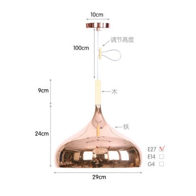 Nordic led chandelier long downlight Kitchen Restaurant Bar cone chandelier decorative chandelier bedside Chandelier