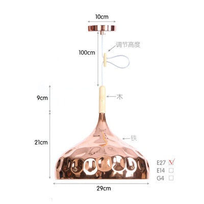 Nordic led chandelier long downlight Kitchen Restaurant Bar cone chandelier decorative chandelier bedside Chandelier