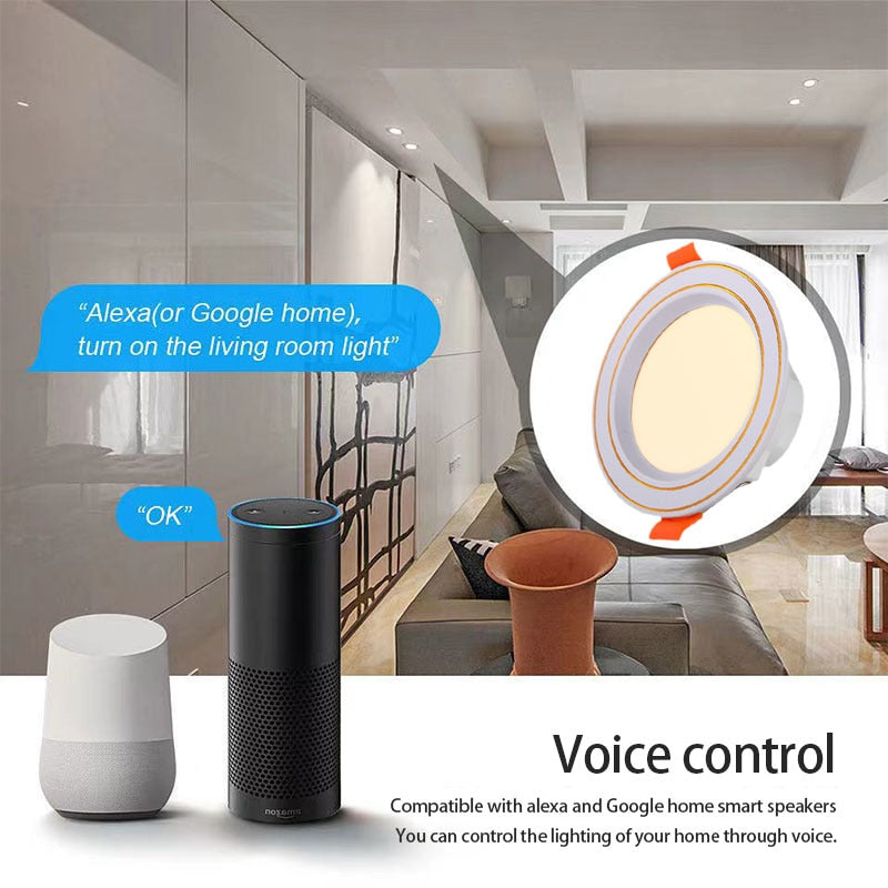 Zigbee LED Downlight WiFi TUYA Smart Life Dimming Spot Lamp 10W RGB Change Warm Cool Light Work With Alexa Google Home