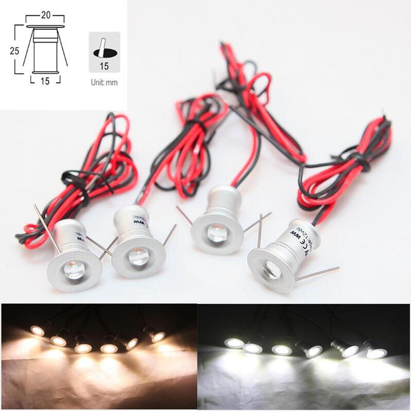 9pcs/lot DC12V 1W LED MINI Downlight Bridgelux Chip Waterproof IP65 LED Spot Light LED Cabinet Light LED Downlight