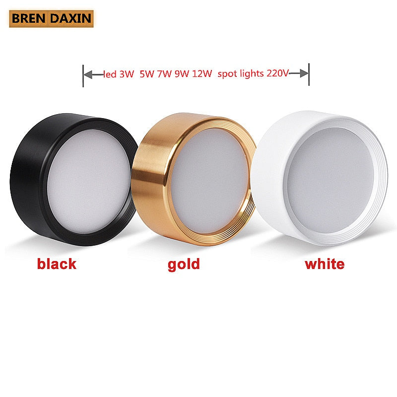 Surface mounted LED downlight spot light 3W 5W 7W 9W 12W ceiling light living room study window background wall lighting