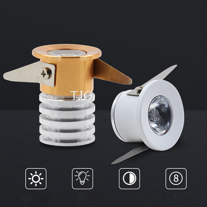 Super small LED Downlight Ressessed in LED Spot light 1W 3W 110V 220V For indoor Store counter Home kitchen Lighting