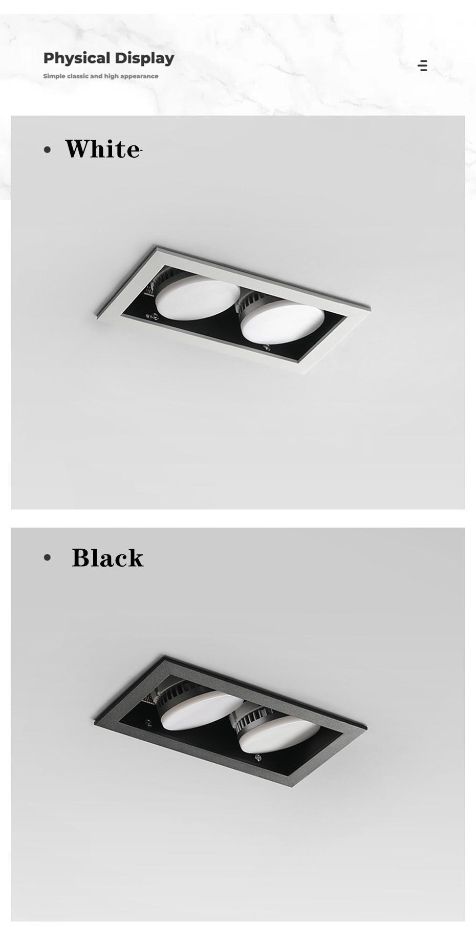 Recessed Led Downlight Lamp GX53 Bulb Ceiling Led Light No glare Bulb Replace 14W 18W 24W For Kitchen Dining Room Living Room