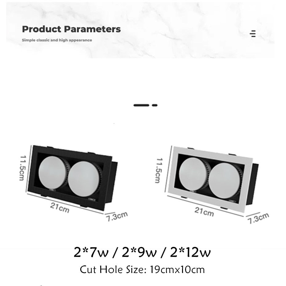 Recessed Led Downlight Lamp GX53 Bulb Ceiling Led Light No glare Bulb Replace 14W 18W 24W For Kitchen Dining Room Living Room