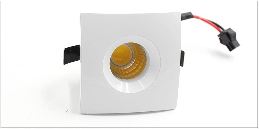 LEDIARY LED Mini Downlight 36-42mm Cut hole Square White Aluminum Recessed COB Downlight LED Spot Lamp 100-240V Isolated Driver