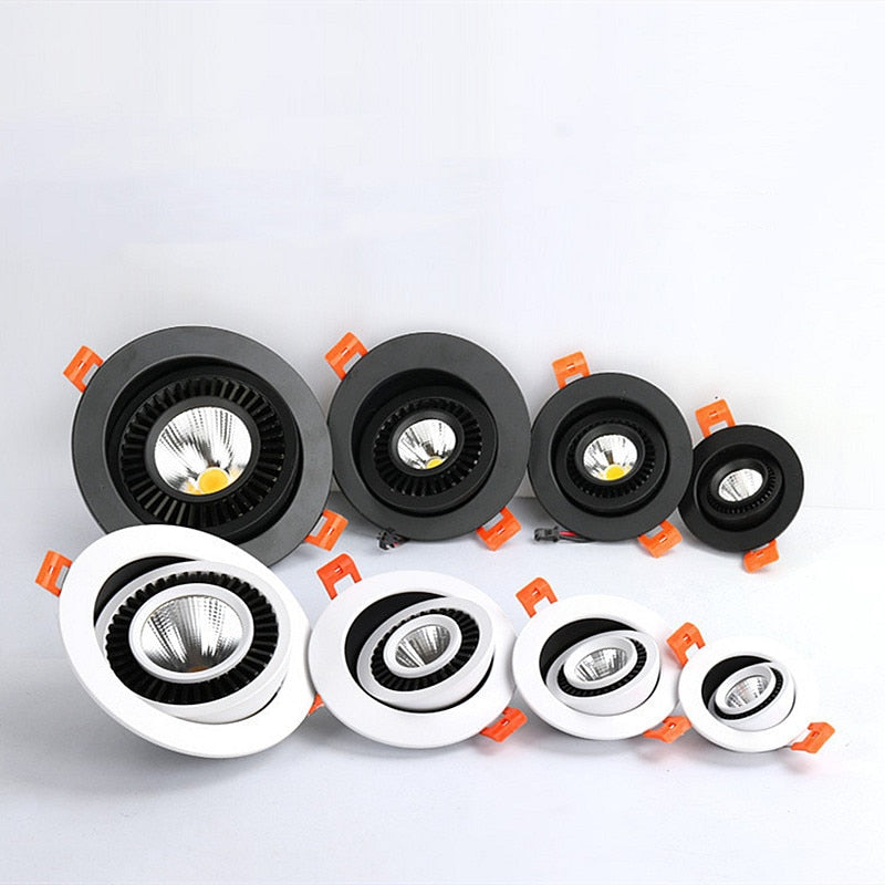 Rotatable Angle LED Recessed Downlight 5W 7W 10W 15W 18W LED Ceiling Spot Light AC 110V 220V Black/White Housing Light