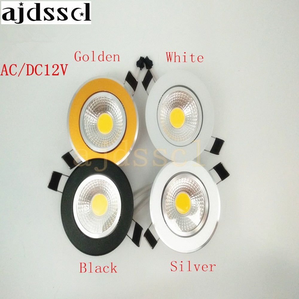 Super Bright Recessed LED Dimmable Downlight COB 3W 5W 7W 12W LED Spot light LED decoration Ceiling Lamp AC/DC 12V