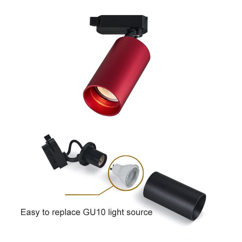 Dimmable Surface Mounted 360° Rotatable Adjustable LED Ceiling Track Downlight 5W 7W 12W 15W GU10 Bulb Replaceable Spot Light