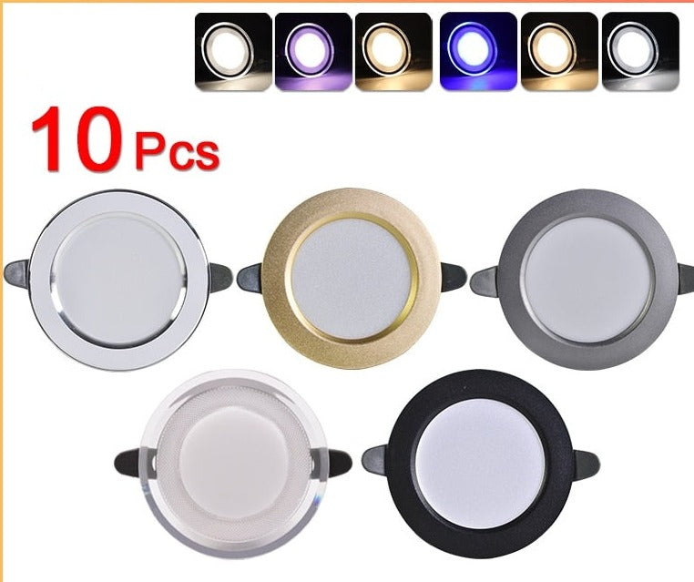 10Pcs Downlight 3w 5w spot led lights 3000k 4500K 6000K AC 220V-240V led Downlight Kitchen living room Indoor recessed lighting
