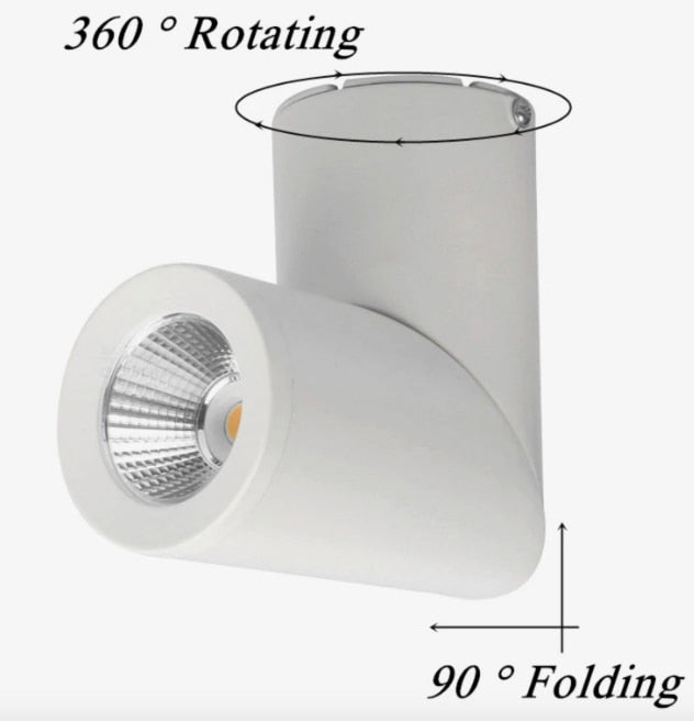 Dimmable Rotating LED Downlights 7W 9W 12W 15W COB LED Ceiling Spot Lights AC110-220V LED Wall Lamp Warm Cold White Indoor Lighting