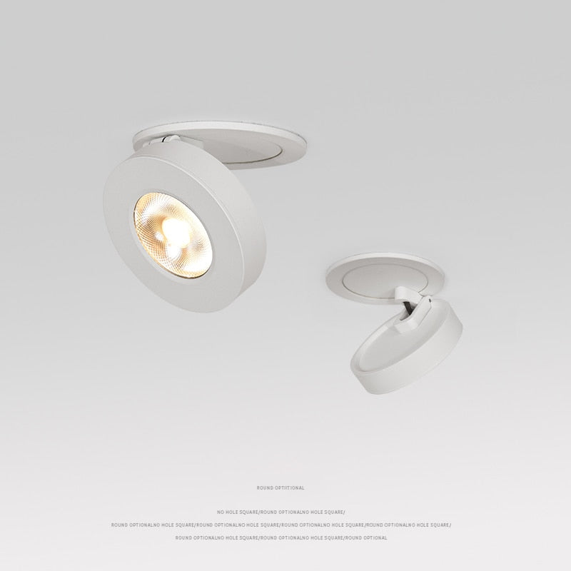 Dimmable 3W 5W 7W 12W Slim COB Ceiling Recessed Downlight 360 Degree Rotatable 90degree Foldable LED Spot Light Indoor Lighting