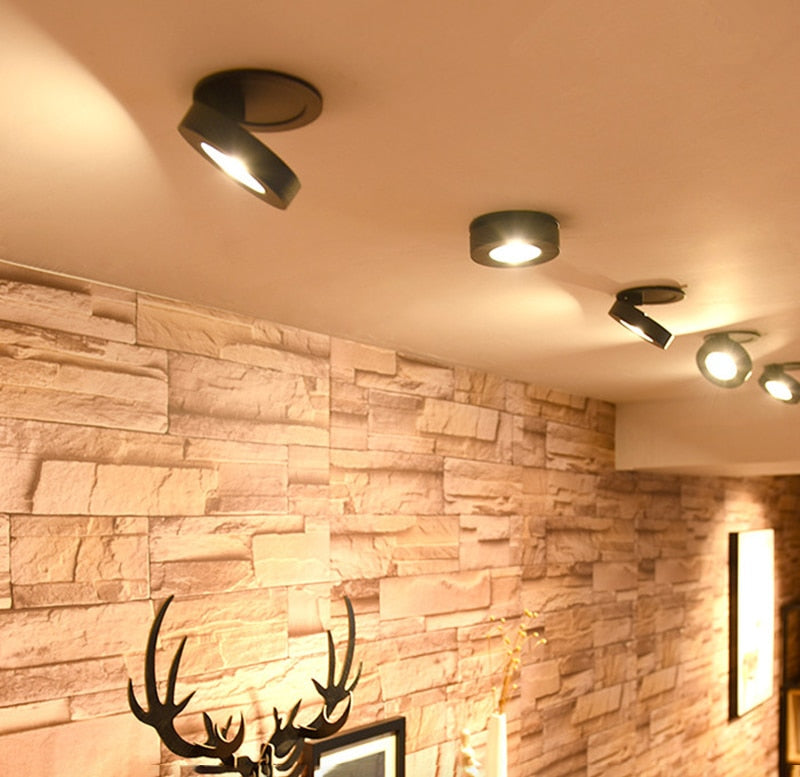 Dimmable 3W 5W 7W 12W Slim COB Ceiling Recessed Downlight 360 Degree Rotatable 90degree Foldable LED Spot Light Indoor Lighting