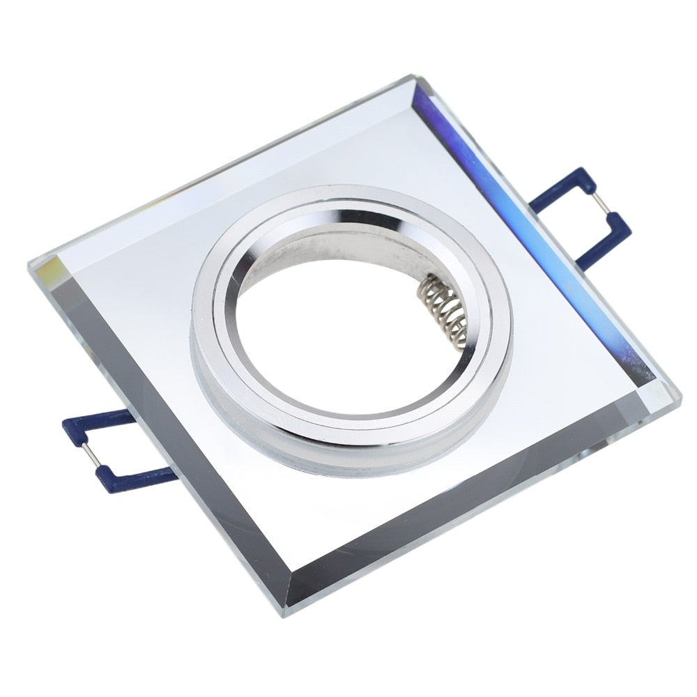 Recessed Ceiling MR16 Crystal Glass Lighting Fixture Square GU10 Downlight Housing