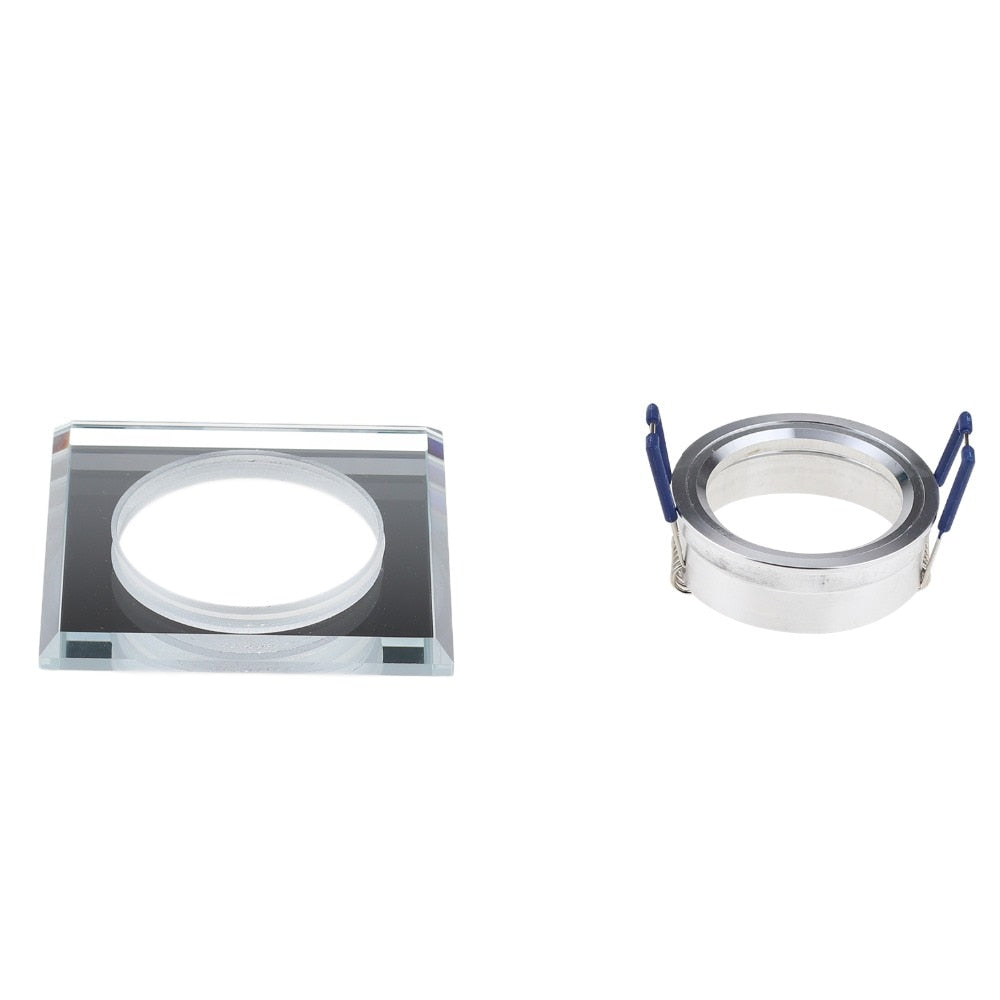 Recessed Ceiling MR16 Crystal Glass Lighting Fixture Square GU10 Downlight Housing
