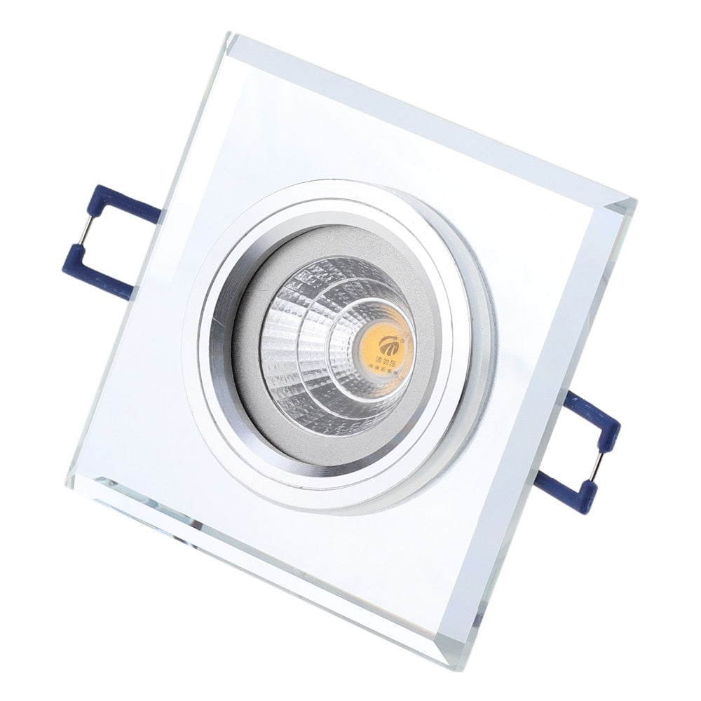 Recessed Ceiling MR16 Crystal Glass Lighting Fixture Square GU10 Downlight Housing