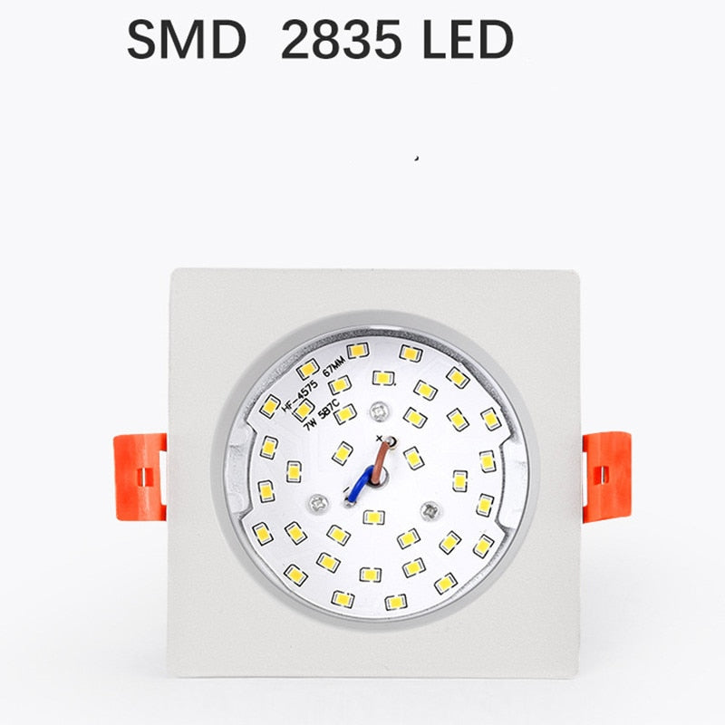 Dimmable SMD Recessed Led AC110/220V Downlight Square 2835 Spotlight 18W 24W 30W AC85-265V Ceiling Lamp For Indoor Lighting