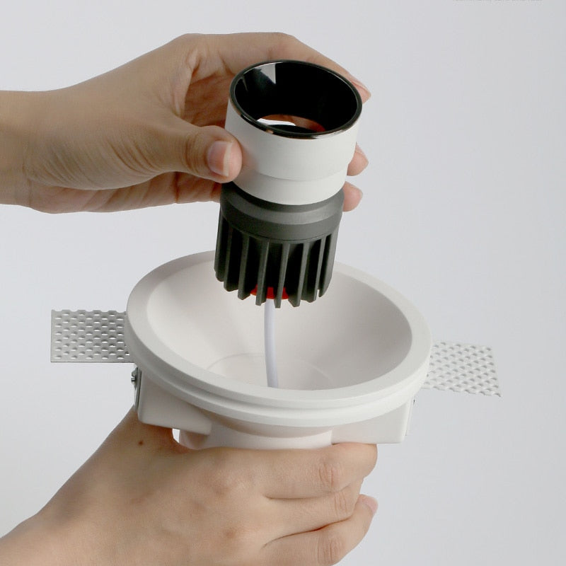 Aisilan led square round borderless recessed downlight embedded gypsum lamp ceiling spotlight for household living room aisle