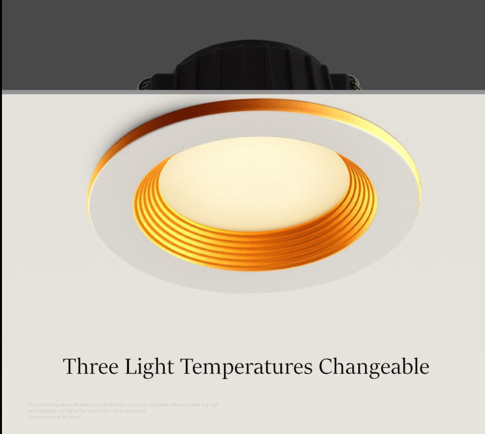 New Three Light Temperatures Anti Glare Recessed Downlight 7W 10W 12W 15W Round LED Ceiling Downlight Pic Background