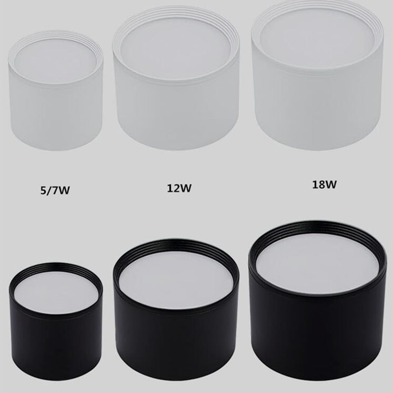 Surface Mounted dimmable LED downlight 5W 7W 12W 18W LED ceiling spotlight AC85~265V LED surface light indoor lighting