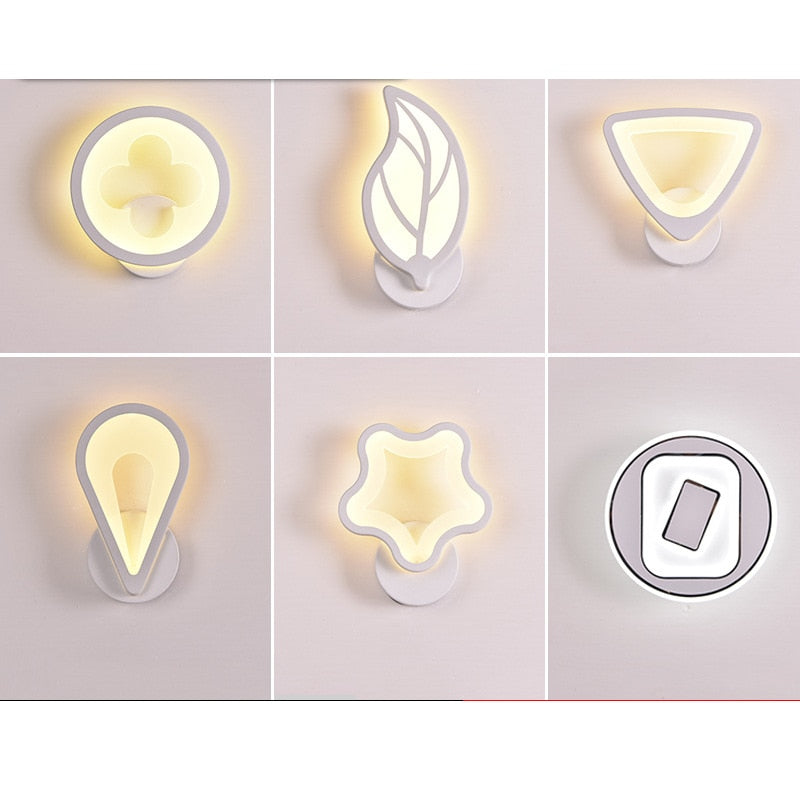 Simple Bedroom Lighting Nordic 220V 8W LED Acrylic Wall Lamp Modern Creative Bedroom Beside Lamp