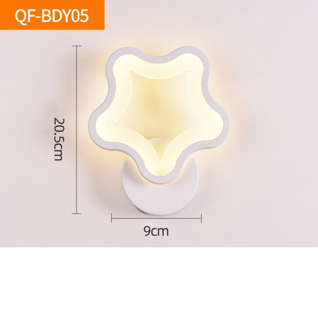 Simple Bedroom Lighting Nordic 220V 8W LED Acrylic Wall Lamp Modern Creative Bedroom Beside Lamp