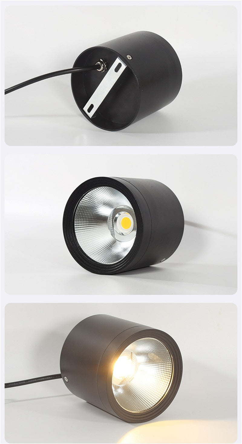 Waterproof IP65 LED Ceiling Downlights Surface Mounted Outdoor Bathroom 7W 12W 18W Toilet Kitchen Cylinder Spot Lighting Fixture