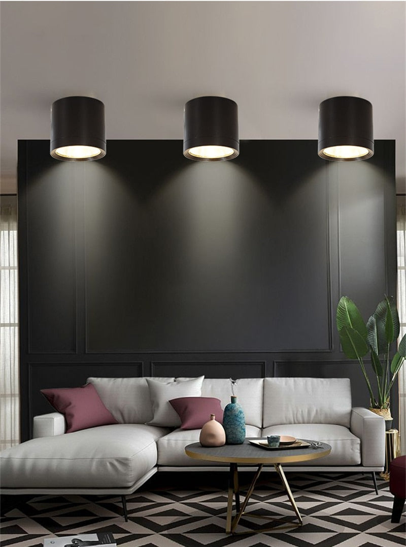 Waterproof IP65 LED Ceiling Downlights Surface Mounted Outdoor Bathroom 7W 12W 18W Toilet Kitchen Cylinder Spot Lighting Fixture