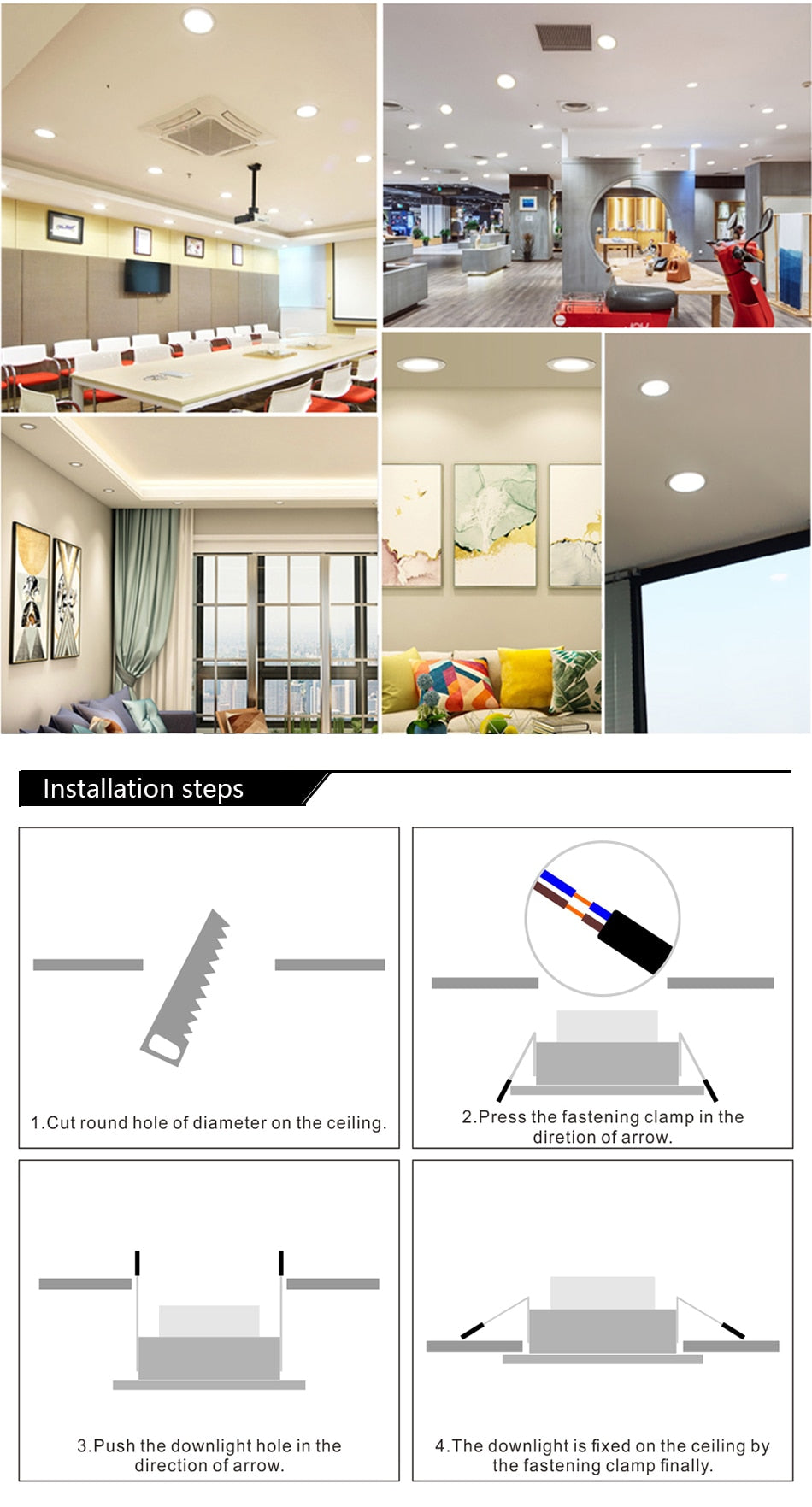 Driverless LED Recessed Downlight SMD 2835 5W 9W 12W 18W AC220V LED Ceiling Spot light Bedroom Indoor Lighting