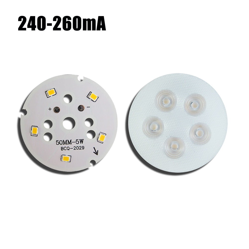 LED Chip 240-260mA 5pcs/lot Rail Light Source 3w 5w 7w 9w 12w 18w Lamp Board 2835 Lens Warm White For Downlight Ceiling Light