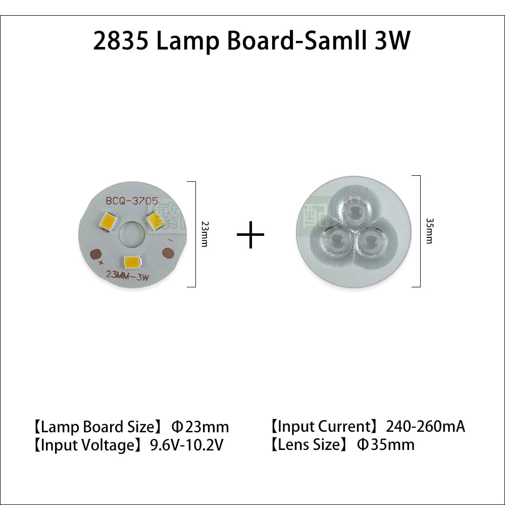 LED Chip 240-260mA 5pcs/lot Rail Light Source 3w 5w 7w 9w 12w 18w Lamp Board 2835 Lens Warm White For Downlight Ceiling Light