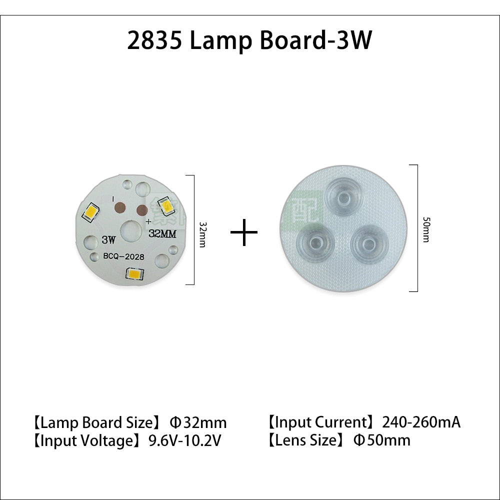LED Chip 240-260mA 5pcs/lot Rail Light Source 3w 5w 7w 9w 12w 18w Lamp Board 2835 Lens Warm White For Downlight Ceiling Light