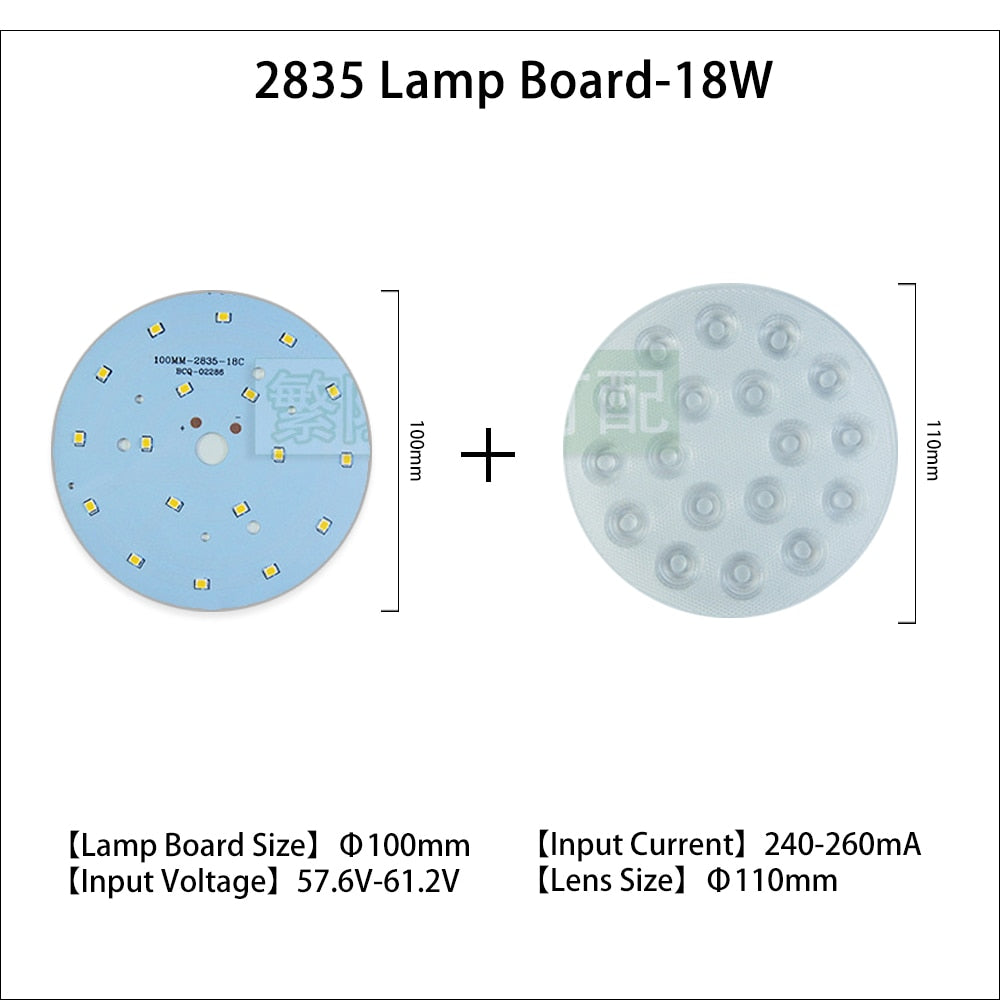 LED Chip 240-260mA 5pcs/lot Rail Light Source 3w 5w 7w 9w 12w 18w Lamp Board 2835 Lens Warm White For Downlight Ceiling Light