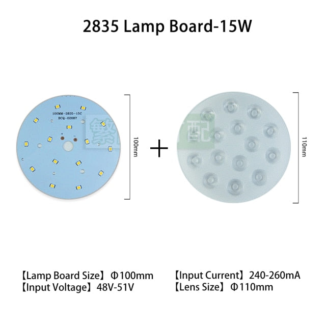 LED Chip 240-260mA 5pcs/lot Rail Light Source 3w 5w 7w 9w 12w 18w Lamp Board 2835 Lens Warm White For Downlight Ceiling Light