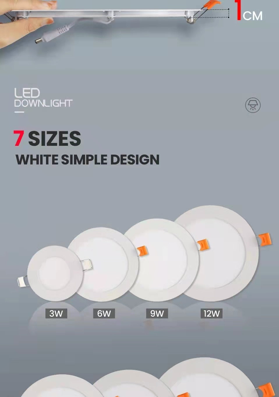 LED ceiling light Ultra thin 3W/6W/9W/12W/15W/18W/24W LED Ceiling Recessed Grid Downlight / Slim Round/Home Decor Bedroom Kitche