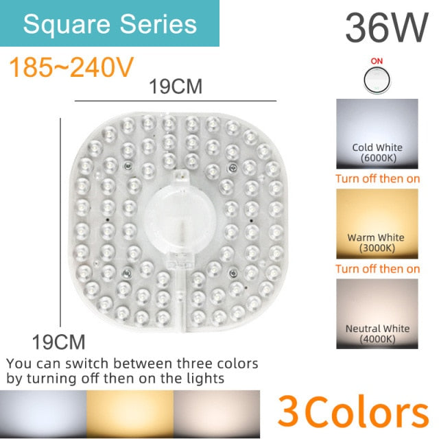 K-RU 12W-36W Magnetic LED Module Light 220V 240V Led Downlight Magnet Accessory Octopus Plate Ring 16W 20W Led Lamp For Ceiling