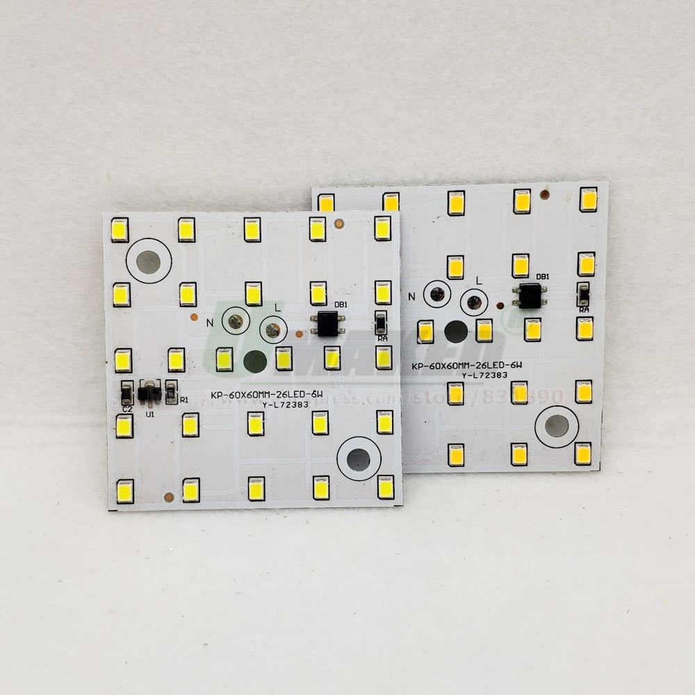 LED PCB 3W 6W 12W 5pcs/lot AC220V LED Downlight Module Aluminum plate White/Warm SMD2835 Smart IC Driver For Spotlight Lamps DIY