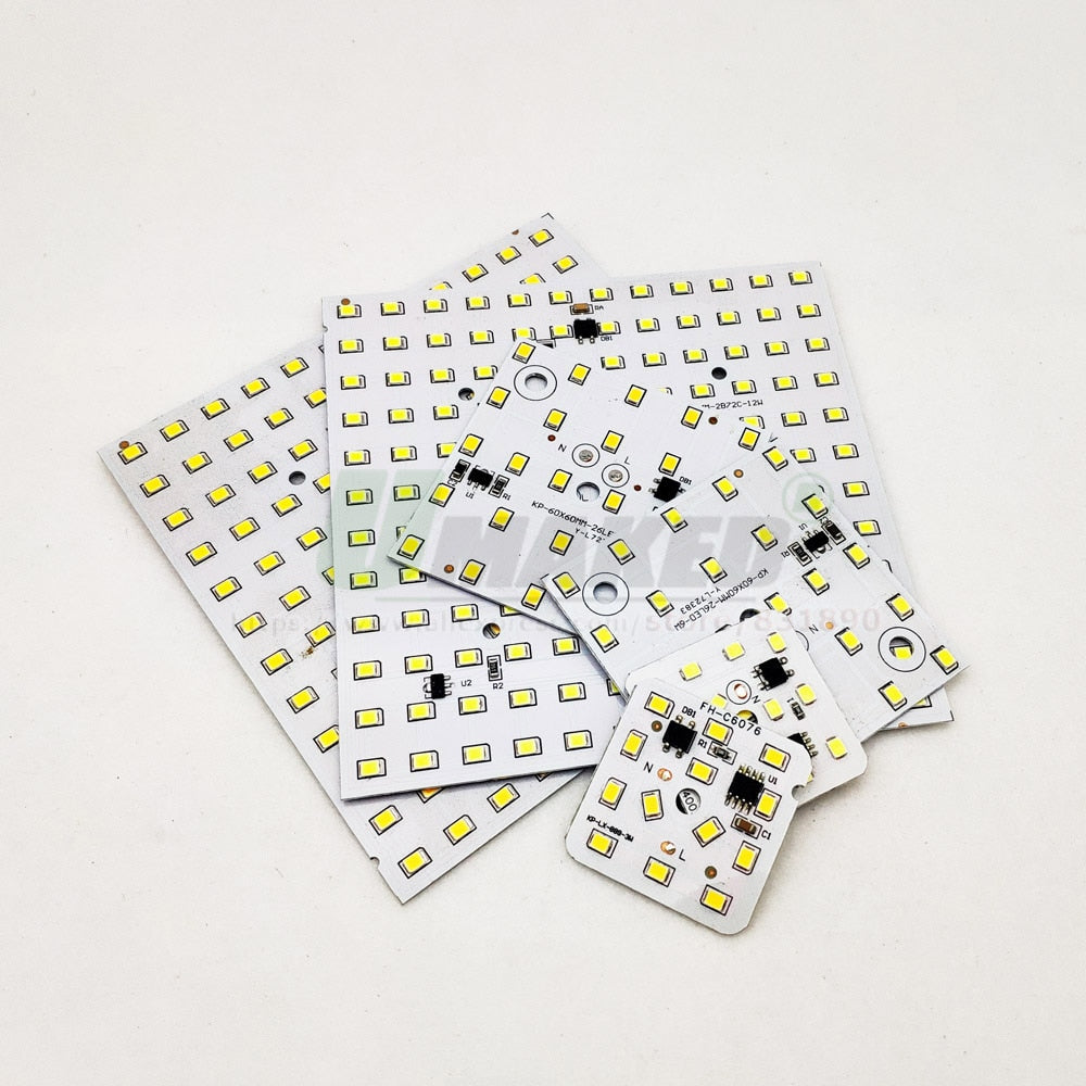 LED PCB 3W 6W 12W 5pcs/lot AC220V LED Downlight Module Aluminum plate White/Warm SMD2835 Smart IC Driver For Spotlight Lamps DIY