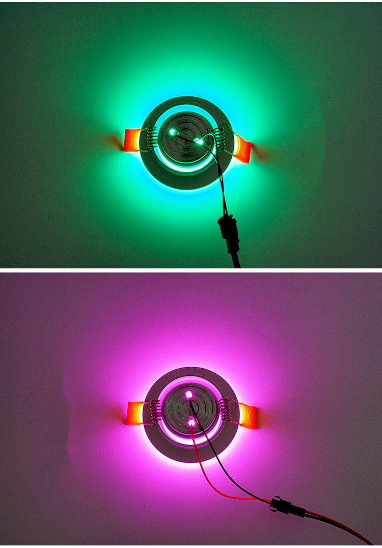 LED Ceiling Downlight RGB 3W Dimmable DC12V Recessed LED Spot Light Cabinet Showcase Lamp 220V Led Bulb With Remote Control